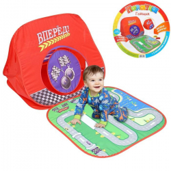 Палатка-домик Гонщик c полем для игры + 2 игрушечные машинки арт. 1043840 - Интернет-магазин детских товаров Зайка моя Екатеринбург