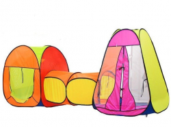 Игровой комплекс Радужный домик  из 2 палаток + тоннель, арт. ПИ-004/2К - Интернет-магазин детских товаров Зайка моя Екатеринбург