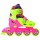 Роликовые коньки раздвижные Onlitop, колеса PVC 64 мм, пластиковая рама, green/pink - Интернет-магазин детских товаров Зайка моя Екатеринбург