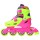 Роликовые коньки раздвижные Onlitop, колеса PVC 64 мм, пластиковая рама, green/pink - Интернет-магазин детских товаров Зайка моя Екатеринбург