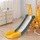 Детская горка с качелями UNIX Kids Funny Car (138 см) Yellow - Интернет-магазин детских товаров Зайка моя Екатеринбург